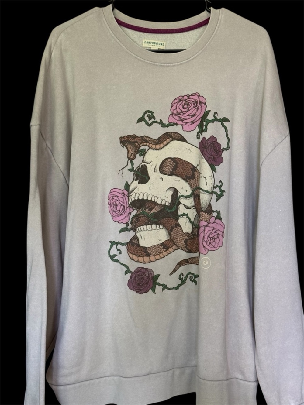 EARTHBOUND Skull, Roses & Snake Sweatshirt Size XL from Witch’s Estate Sale Cool